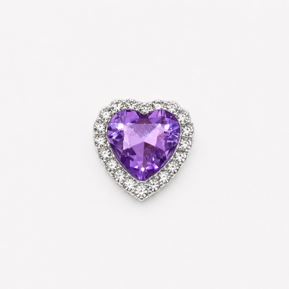 Crystal Heart Alloy Charms – 20mm (10-Piece Pack, 4 Colors Available)