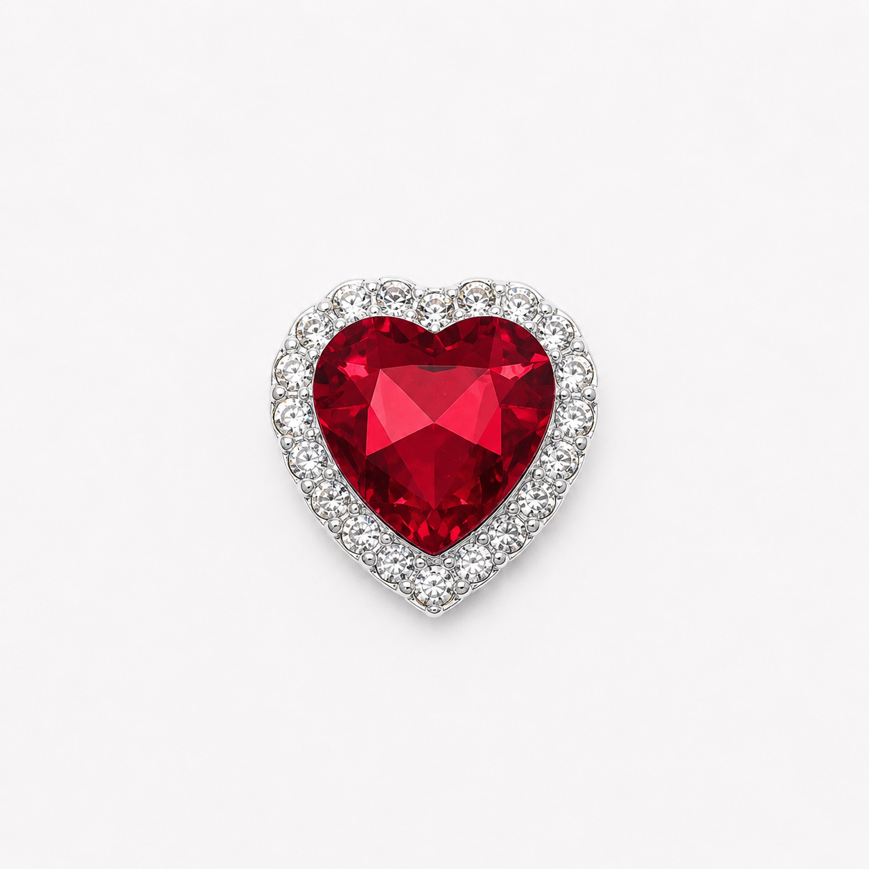 Crystal Heart Alloy Charms – 20mm (10-Piece Pack, 4 Colors Available)
