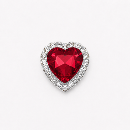 Crystal Heart Alloy Charms – 20mm (10-Piece Pack, 4 Colors Available)
