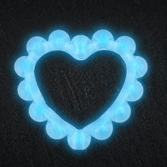 UV Glow Heart Frame Base Beads – 39mm (5-Piece Set)