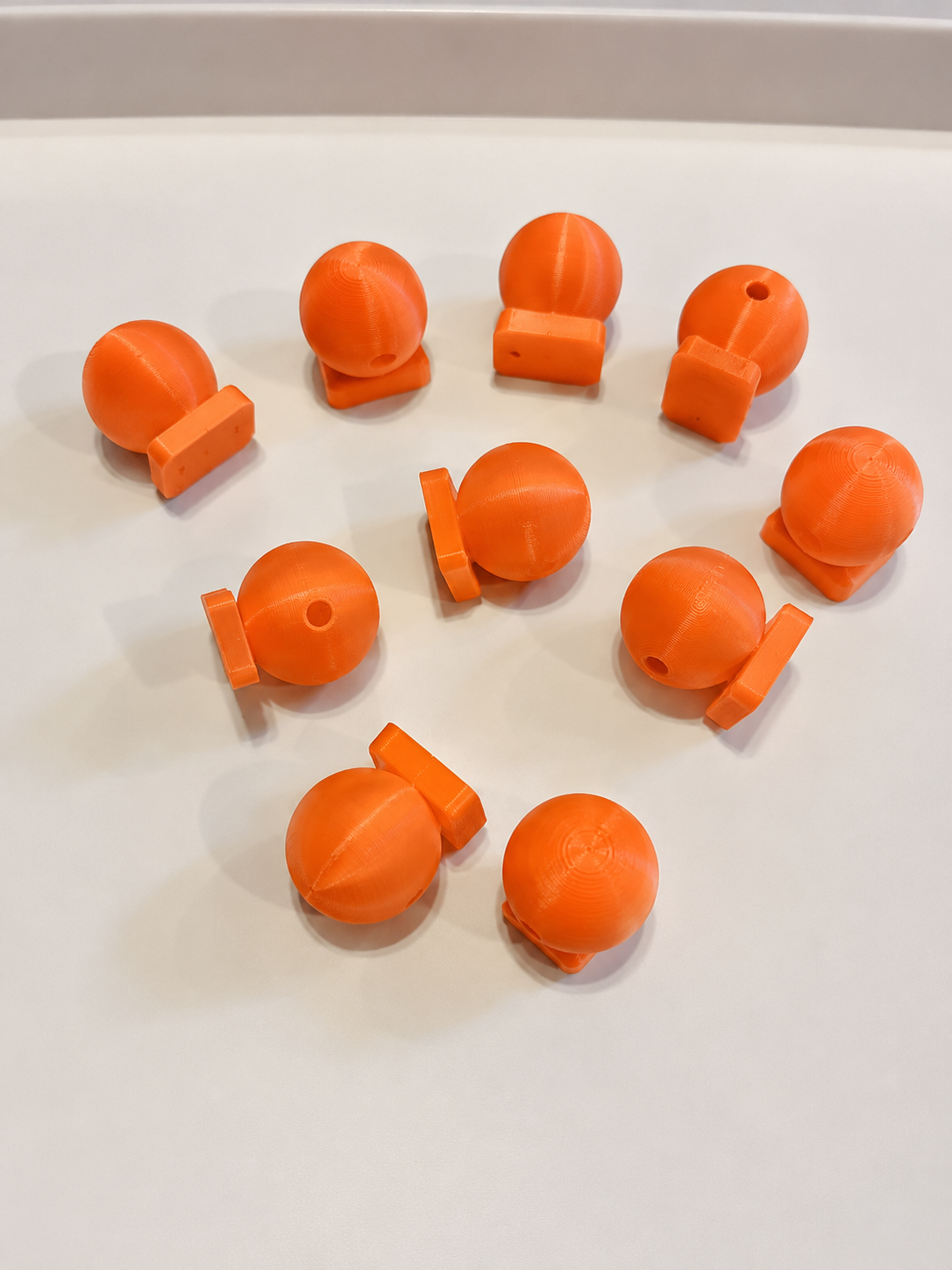 3D Printed Beveled Flat Back Square Base Beads | 12 Colors | 10-Pack (20mm/22mm)