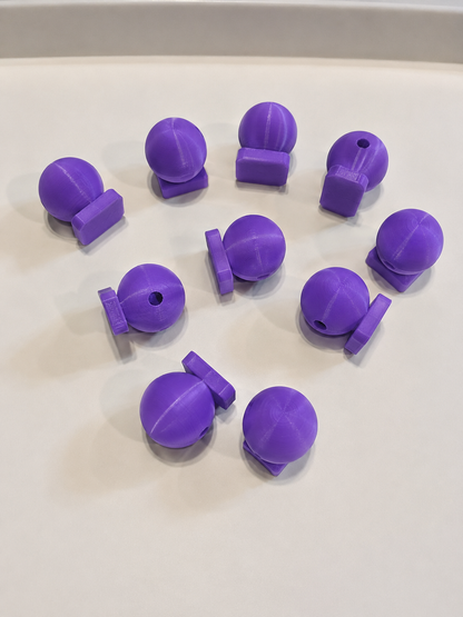 3D Printed Beveled Flat Back Square Base Beads | 12 Colors | 10-Pack (20mm/22mm)