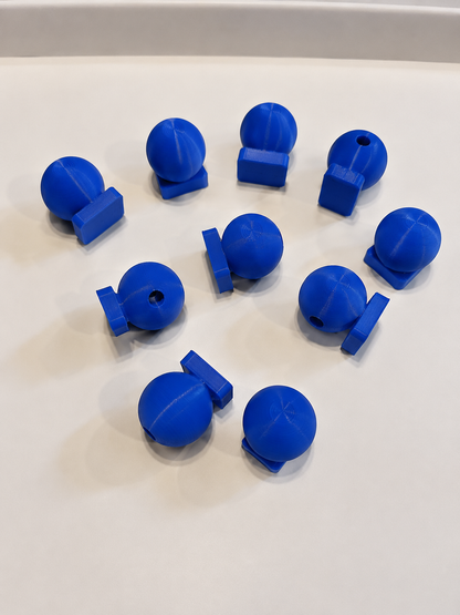 3D Printed Beveled Flat Back Square Base Beads | 12 Colors | 10-Pack (20mm/22mm)