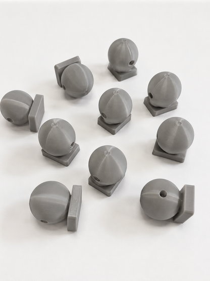 3D Printed Beveled Flat Back Square Base Beads | 12 Colors | 10-Pack (20mm/22mm)