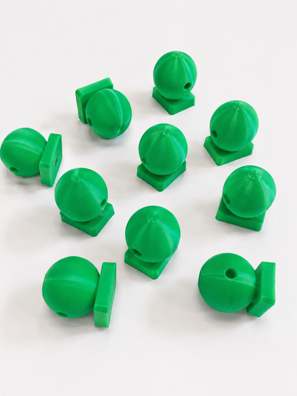 3D Printed Beveled Flat Back Square Base Beads | 12 Colors | 10-Pack (20mm/22mm)