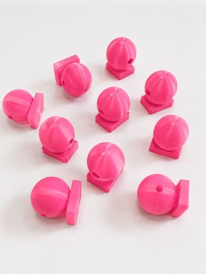 3D Printed Beveled Flat Back Square Base Beads | 12 Colors | 10-Pack (20mm/22mm)