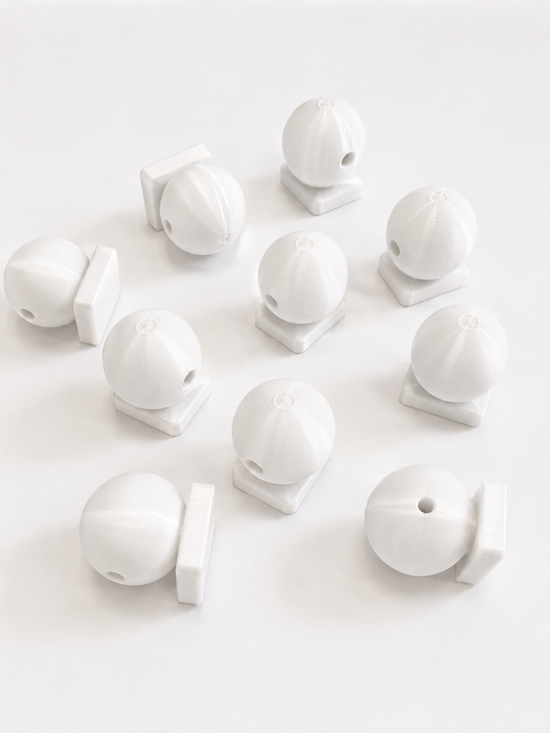 3D Printed Beveled Flat Back Square Base Beads | 12 Colors | 10-Pack (20mm/22mm)