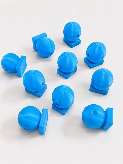 3D Printed Beveled Flat Back Square Base Beads | 12 Colors | 10-Pack (20mm/22mm)