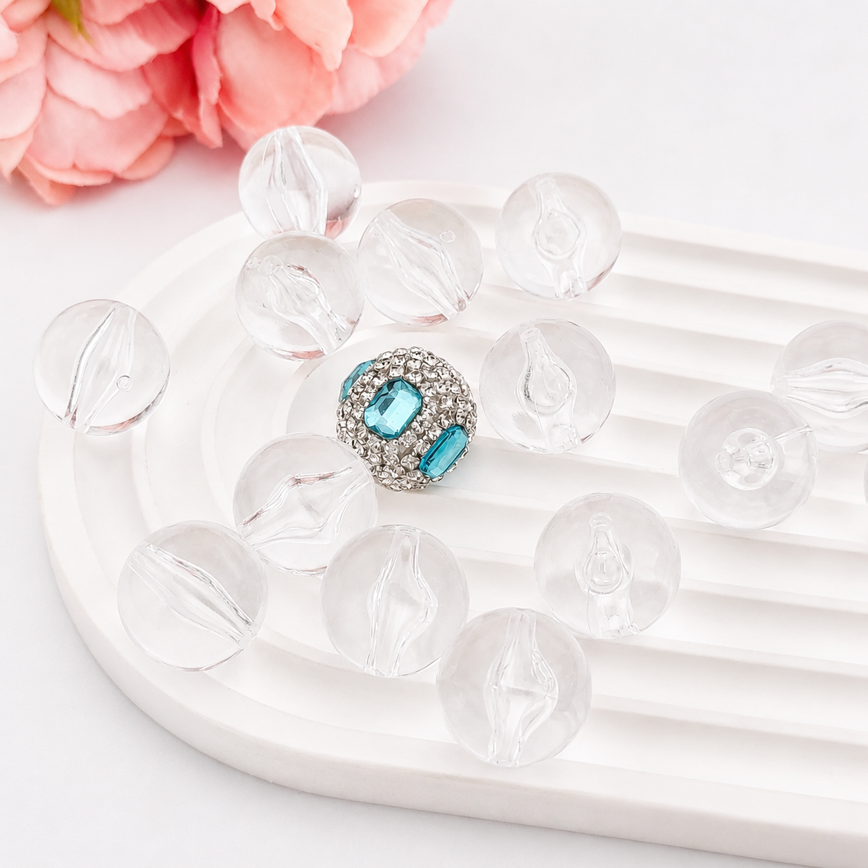 Clear Round Base Beads – 20mm (10-Piece Set)
