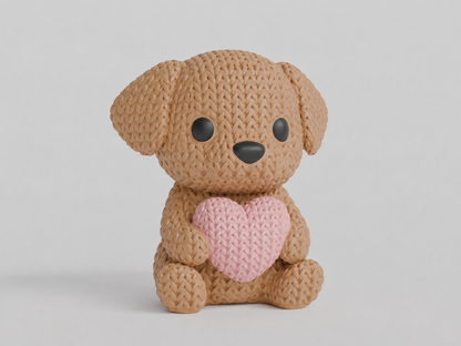 Knitted Dog With Heart - Topkinz™ | Chibi SnapCharm™ Character