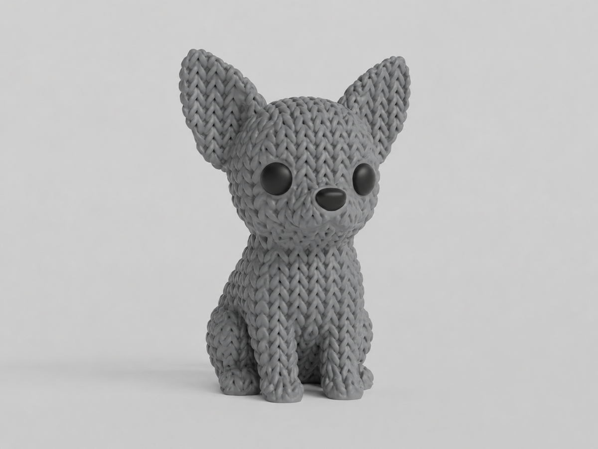 Knitted Chihuahua Dog Topkinz™ | Chibi SnapCharm™ Character