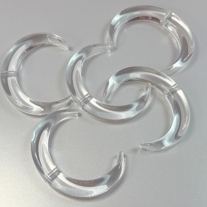 Clear Moon Base Beads - Single Hole – 44 × 58mm (5-Piece Set)