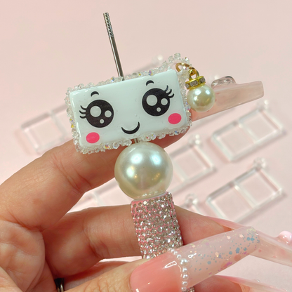 Clear Rectangle Base Beads with Charm Hook – 20 × 37mm (10-Piece Set)