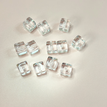 Clear Cube Base Beads – 16mm - 15 Pack