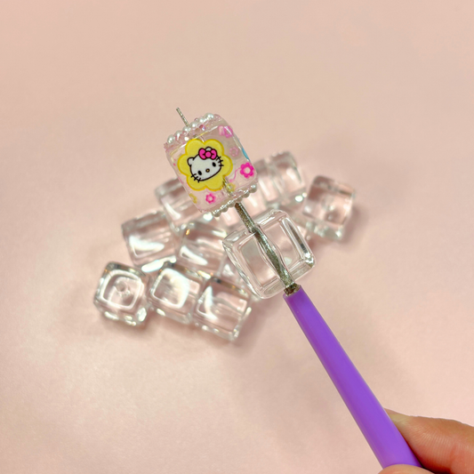 Clear Cube Base Beads – 16mm - 15 Pack