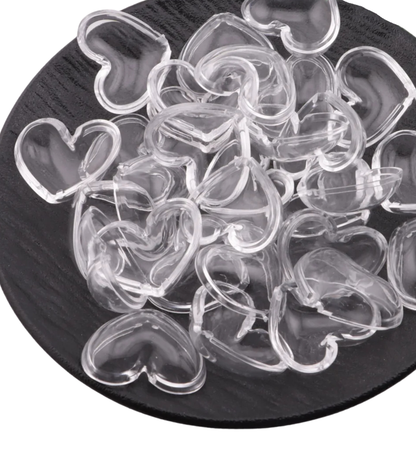 Heart Shaped Shaker Base Beads – 27 × 33mm - 5 Pack