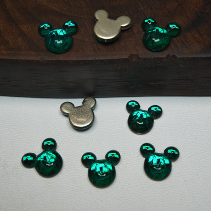Mouse Head Crystal Charms – 9 × 10mm (25-Piece Pack)
