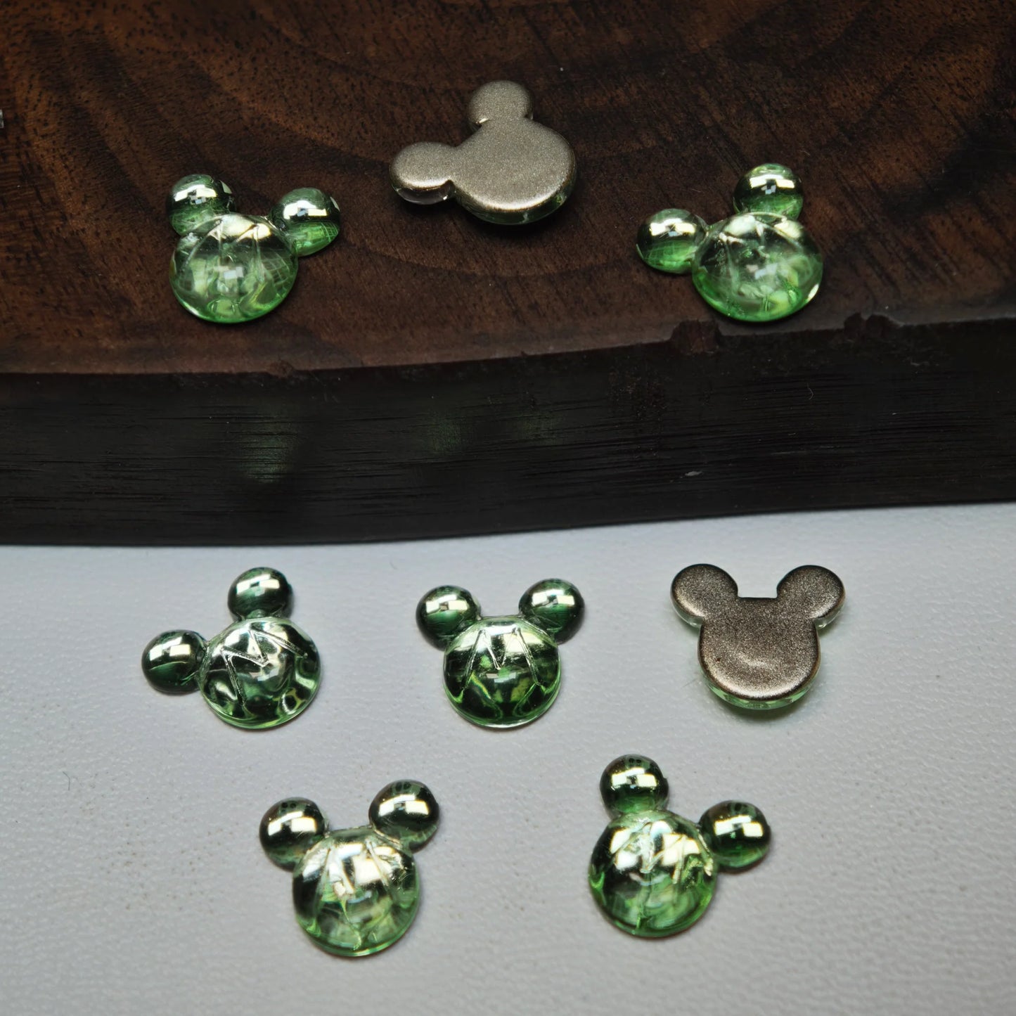 Mouse Head Crystal Charms – 9 × 10mm (25-Piece Pack)