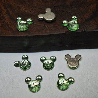 Mouse Head Crystal Charms – 9 × 10mm (25-Piece Pack)