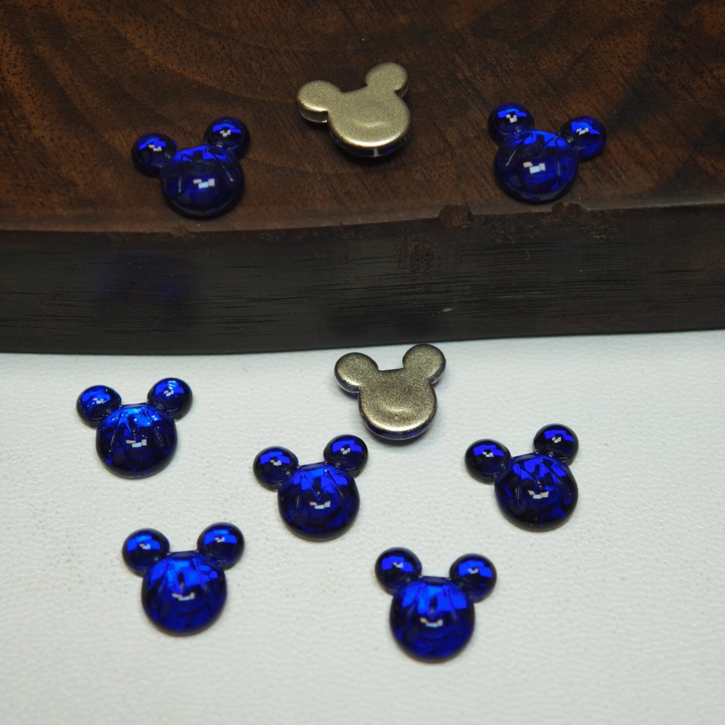 Mouse Head Crystal Charms – 9 × 10mm (25-Piece Pack)