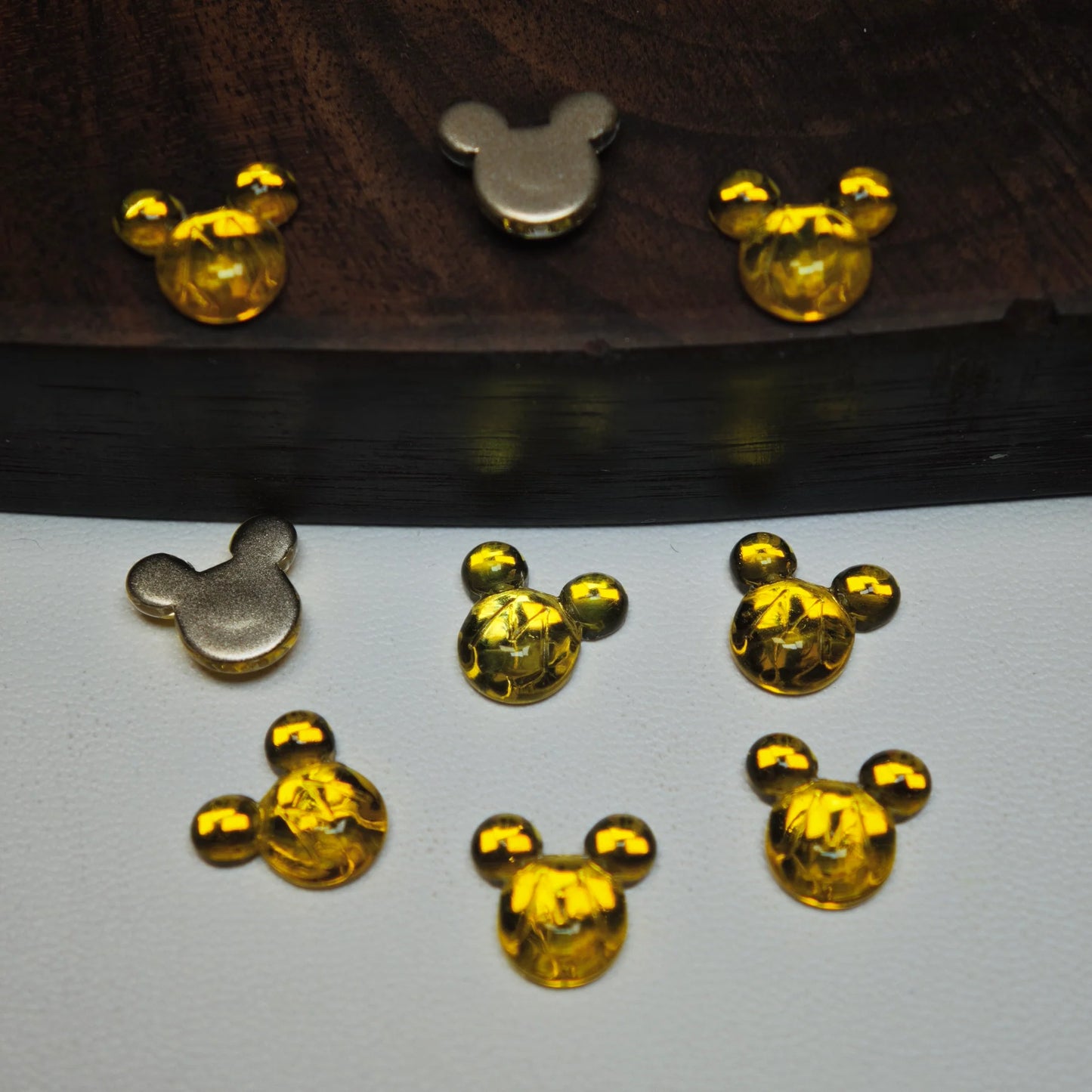 Mouse Head Crystal Charms – 9 × 10mm (25-Piece Pack)