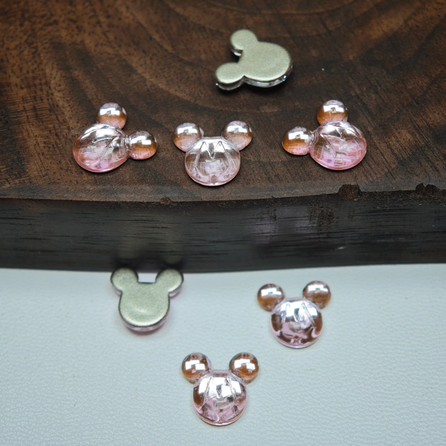 Mouse Head Crystal Charms – 9 × 10mm (25-Piece Pack)