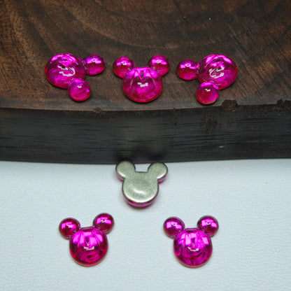 Mouse Head Crystal Charms – 9 × 10mm (25-Piece Pack)
