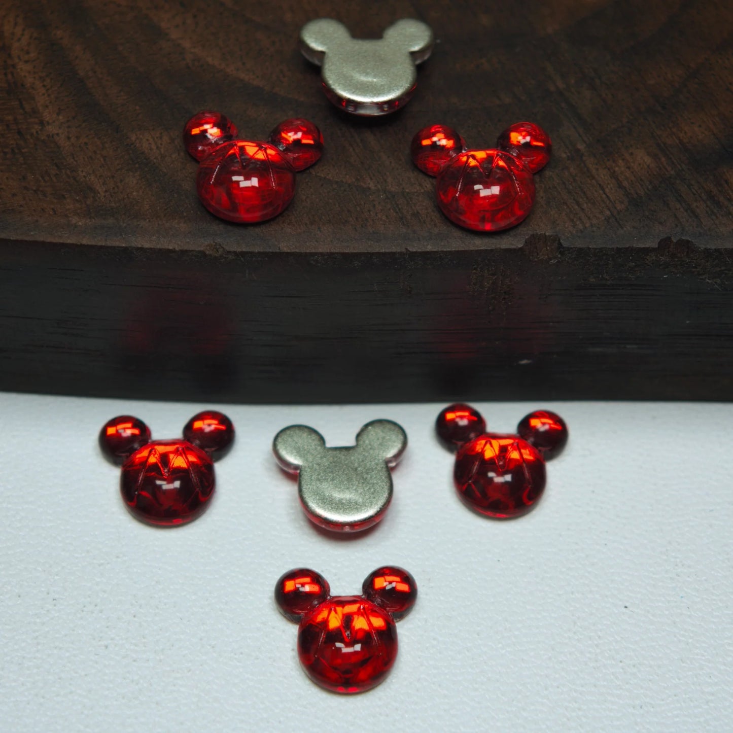 Mouse Head Crystal Charms – 9 × 10mm (25-Piece Pack)