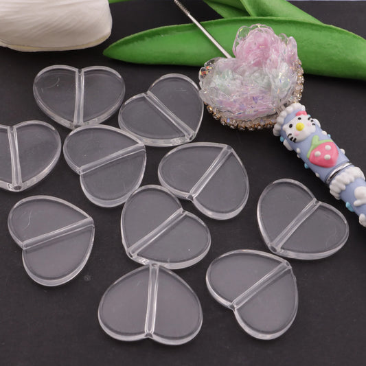 Heart Plate Base Beads – 25 × 31mm (10-Piece Set)