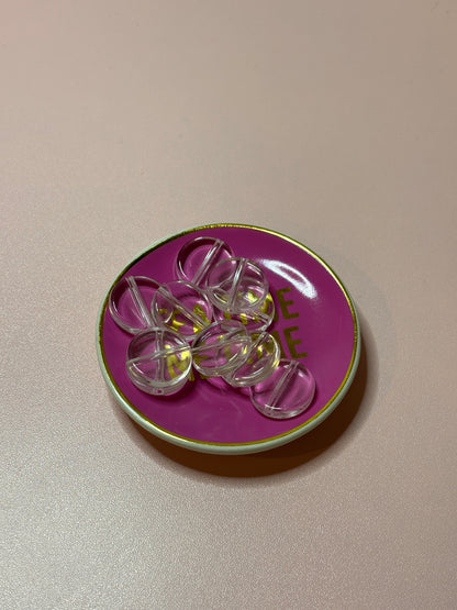 Clear Round Plate Base Beads – 20mm (5mm Thick) - 10 Piece Set