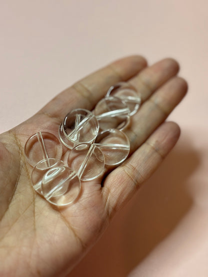 Clear Round Plate Base Beads – 20mm (5mm Thick) - 10 Piece Set