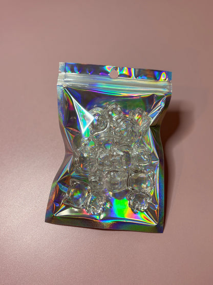 Clear Cat Shaker Base Beads – 35 × 22mm (5-Piece Set)