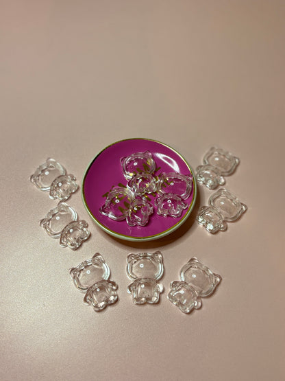 Clear Cat Shaker Base Beads – 35 × 22mm (5-Piece Set)