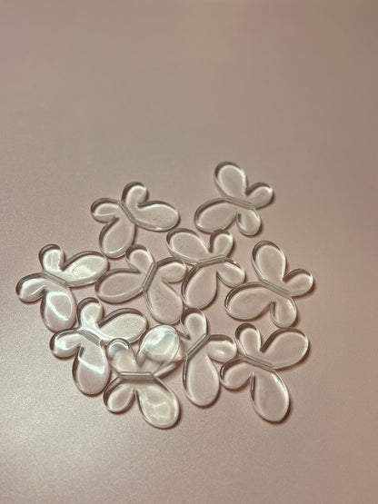 Large Clear Butterfly Acrylic Beads – 45 mm - (10 Pack)