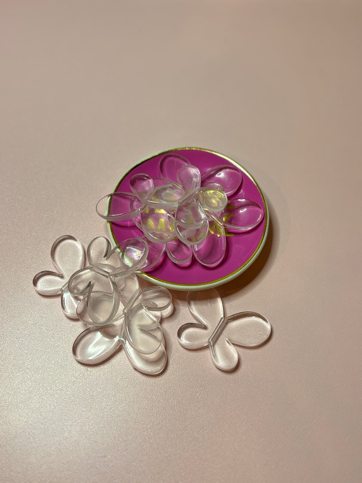 Large Clear Butterfly Acrylic Beads – 45 mm - (10 Pack)