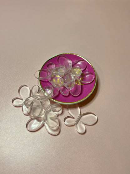 Large Clear Butterfly Acrylic Beads – 45 mm - (10 Pack)