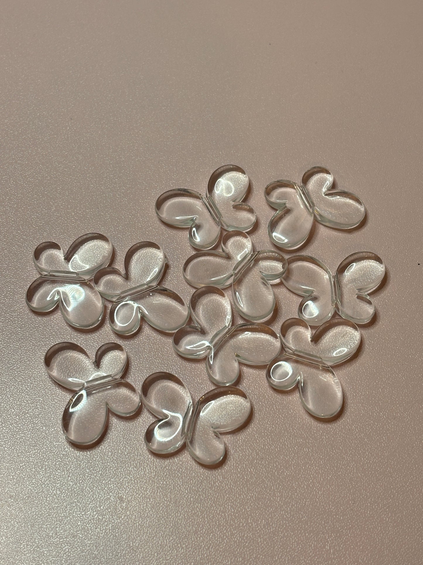 Clear Butterfly Acrylic Base Beads – 21 mm (10 pieces)