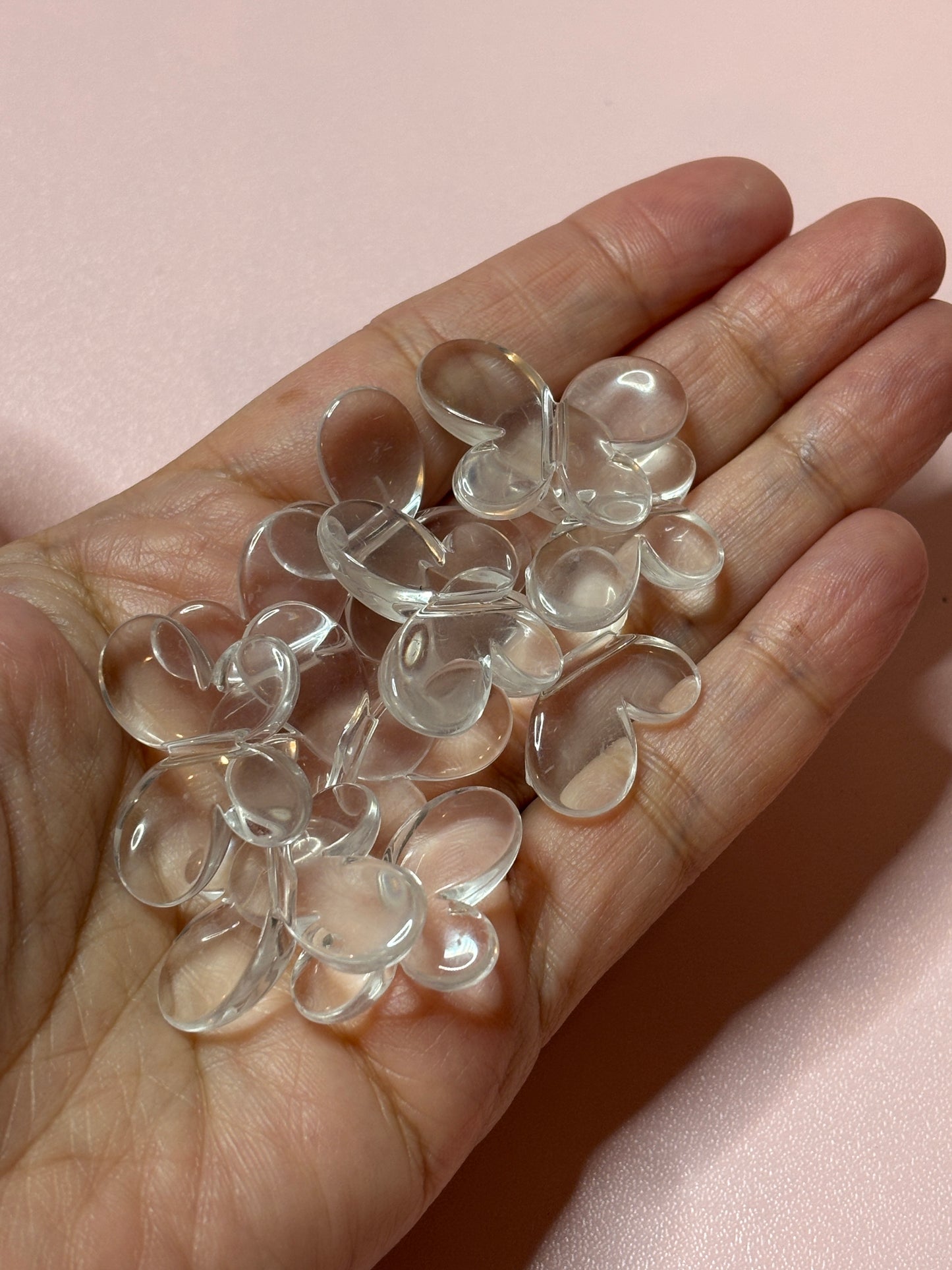 Clear Butterfly Acrylic Base Beads – 21 mm (10 pieces)