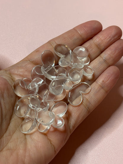 Clear Butterfly Acrylic Base Beads – 21 mm (10 pieces)