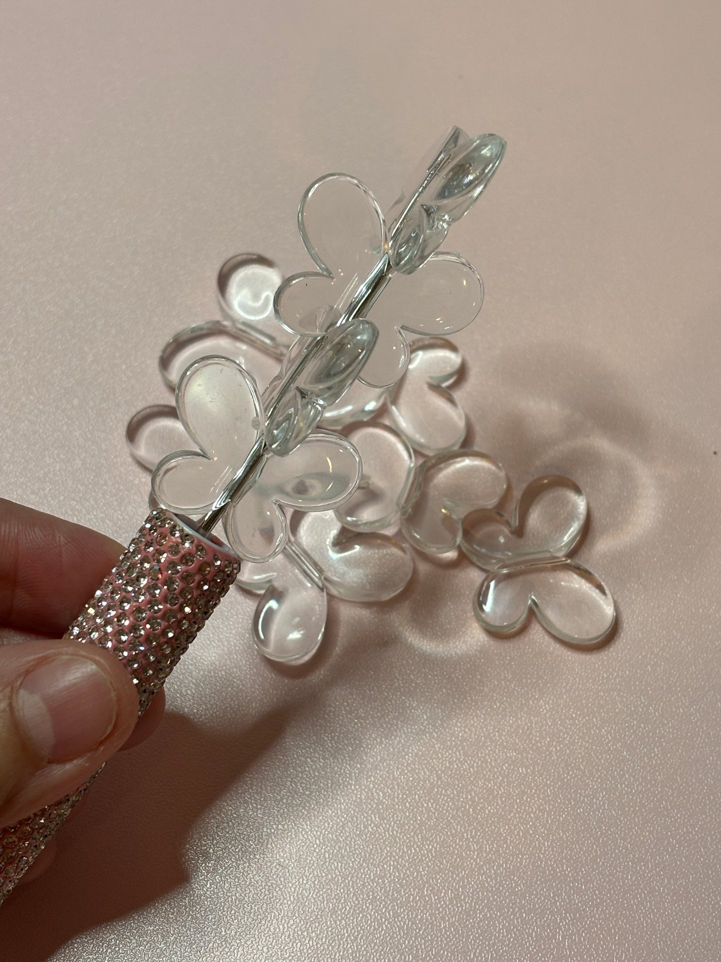 Clear Butterfly Acrylic Base Beads – 21 mm (10 pieces)
