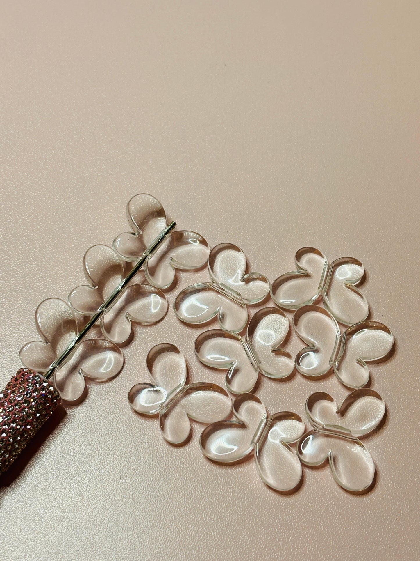 Large Clear Butterfly Acrylic Beads – 45 mm - (10 Pack)