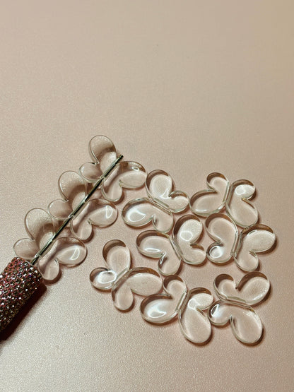 Large Clear Butterfly Acrylic Beads – 45 mm - (10 Pack)