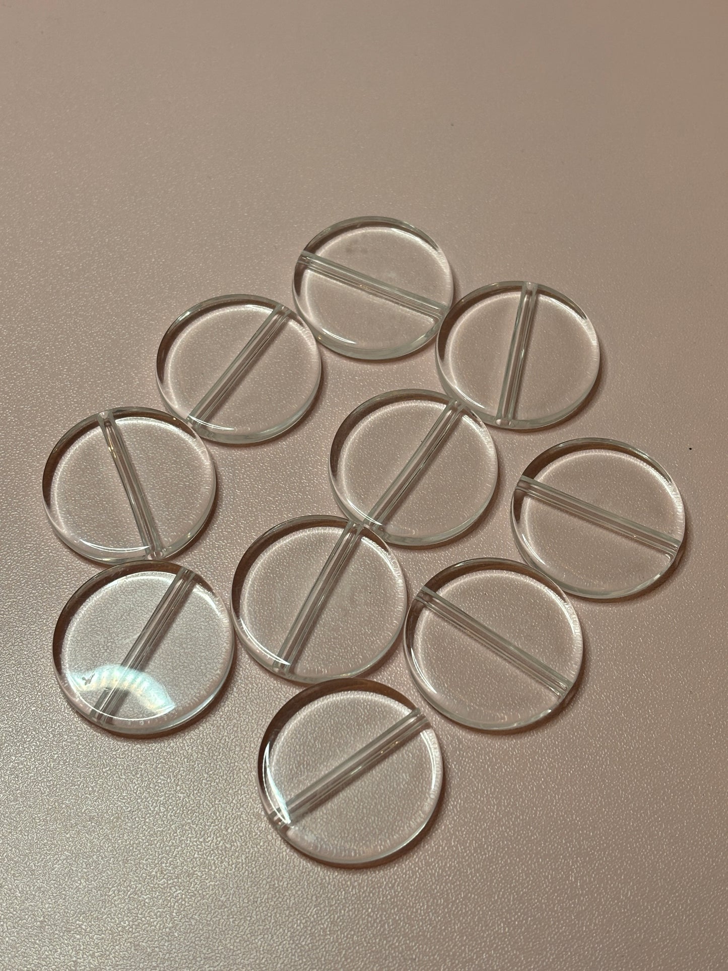 Clear Round Plate Base Beads – 32mm (10-Piece Set)