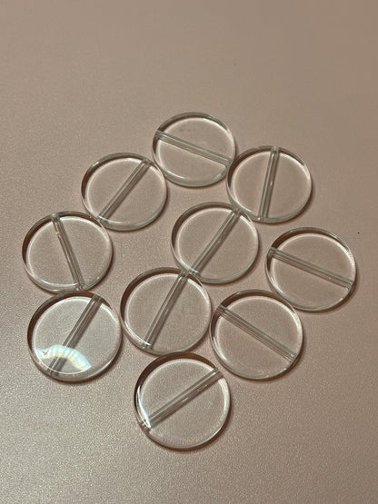 Clear Round Plate Base Beads – 32mm (10-Piece Set)