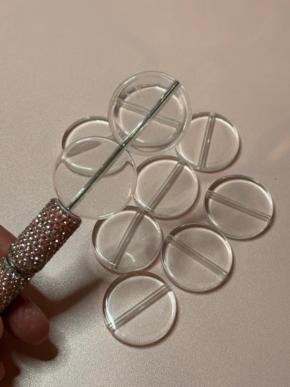 Clear Round Plate Base Beads – 32mm (10-Piece Set)