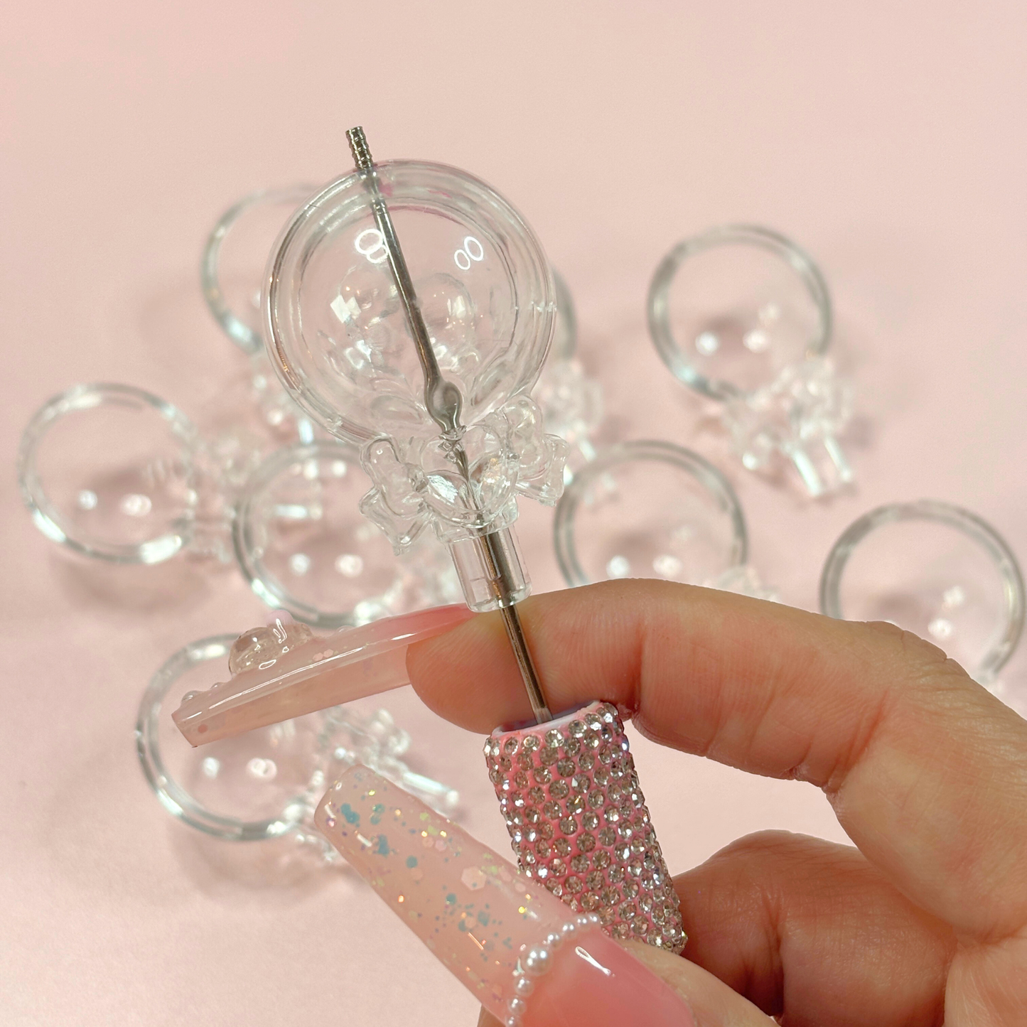 Heart Lollipop Shaker Base Beads – 30mm (5-Piece Set)