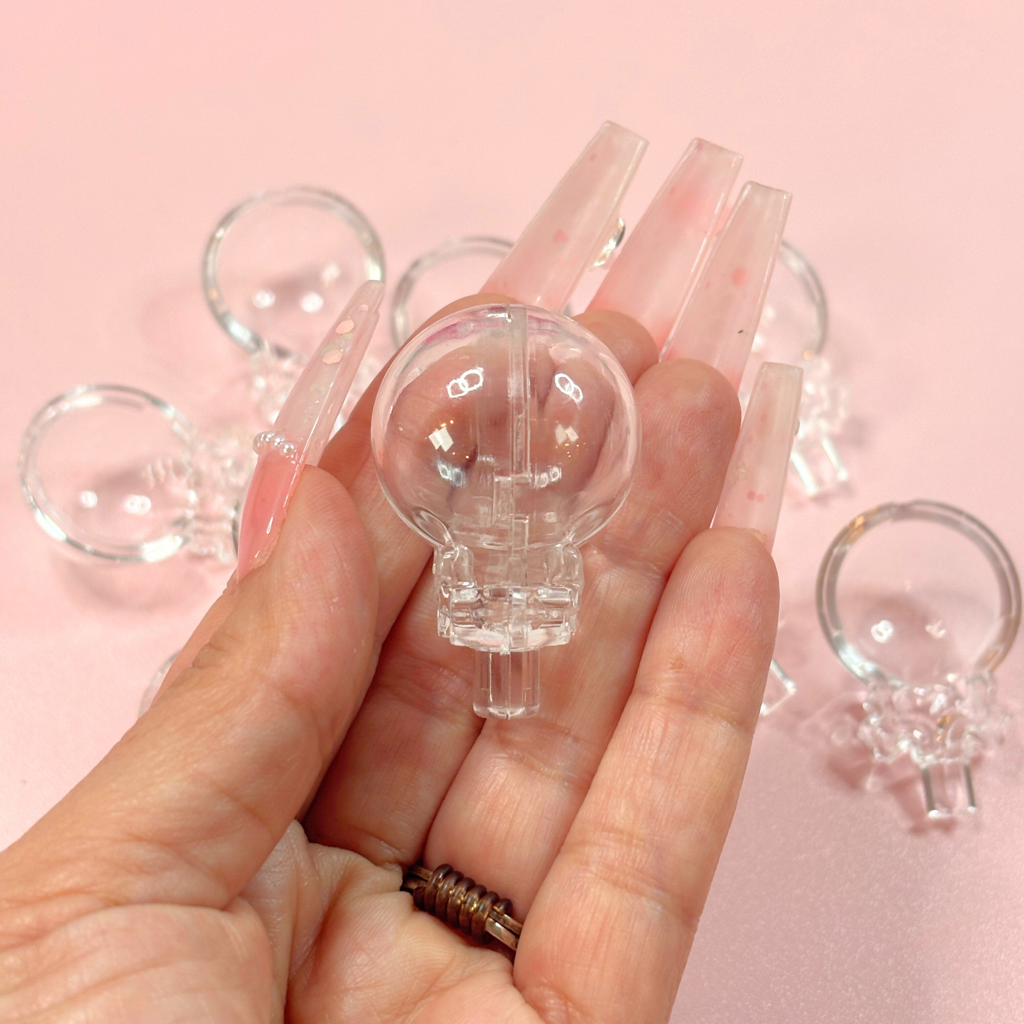 Heart Lollipop Shaker Base Beads – 30mm (5-Piece Set)