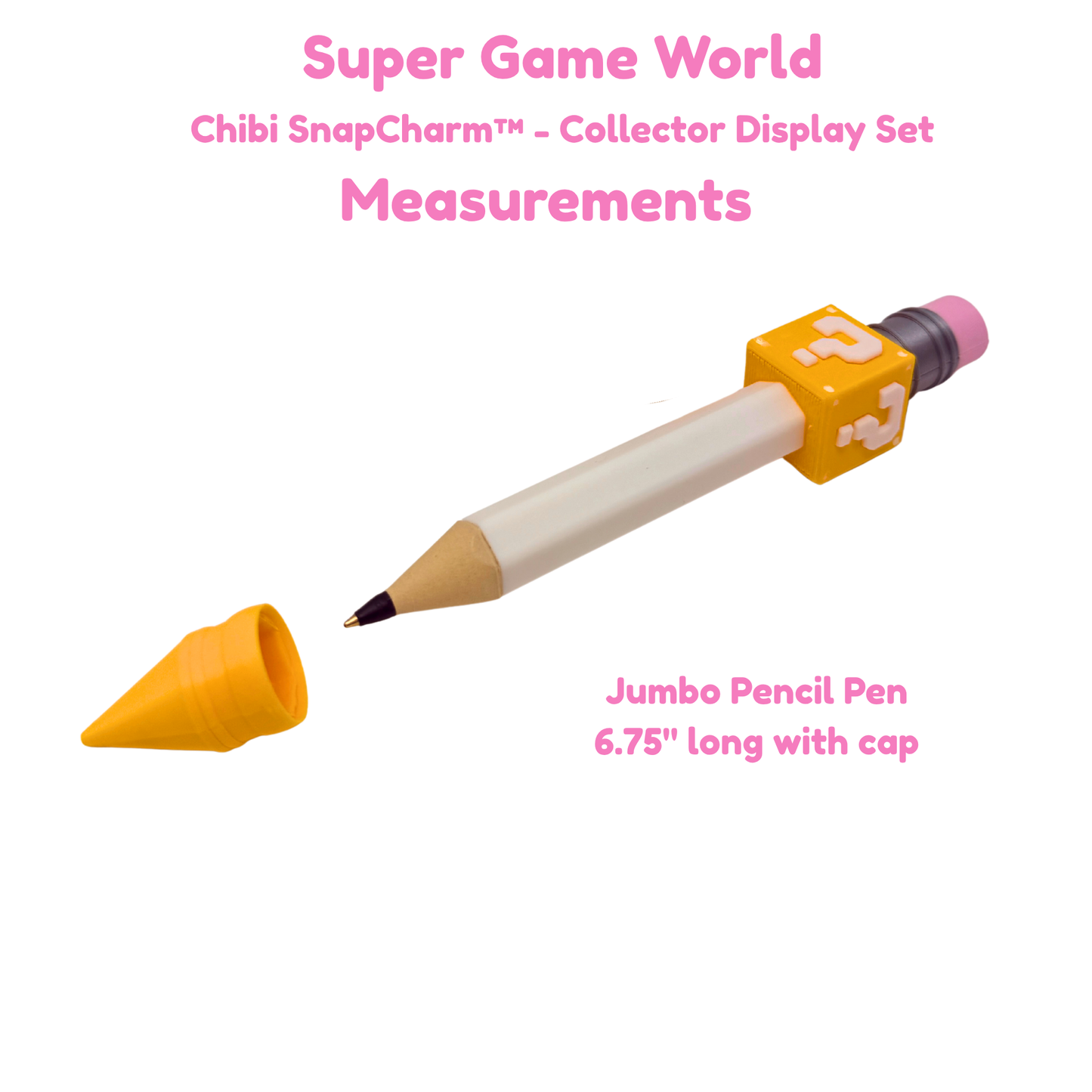 Super Game World Pearl White Jumbo Pencil Pen with Question Box