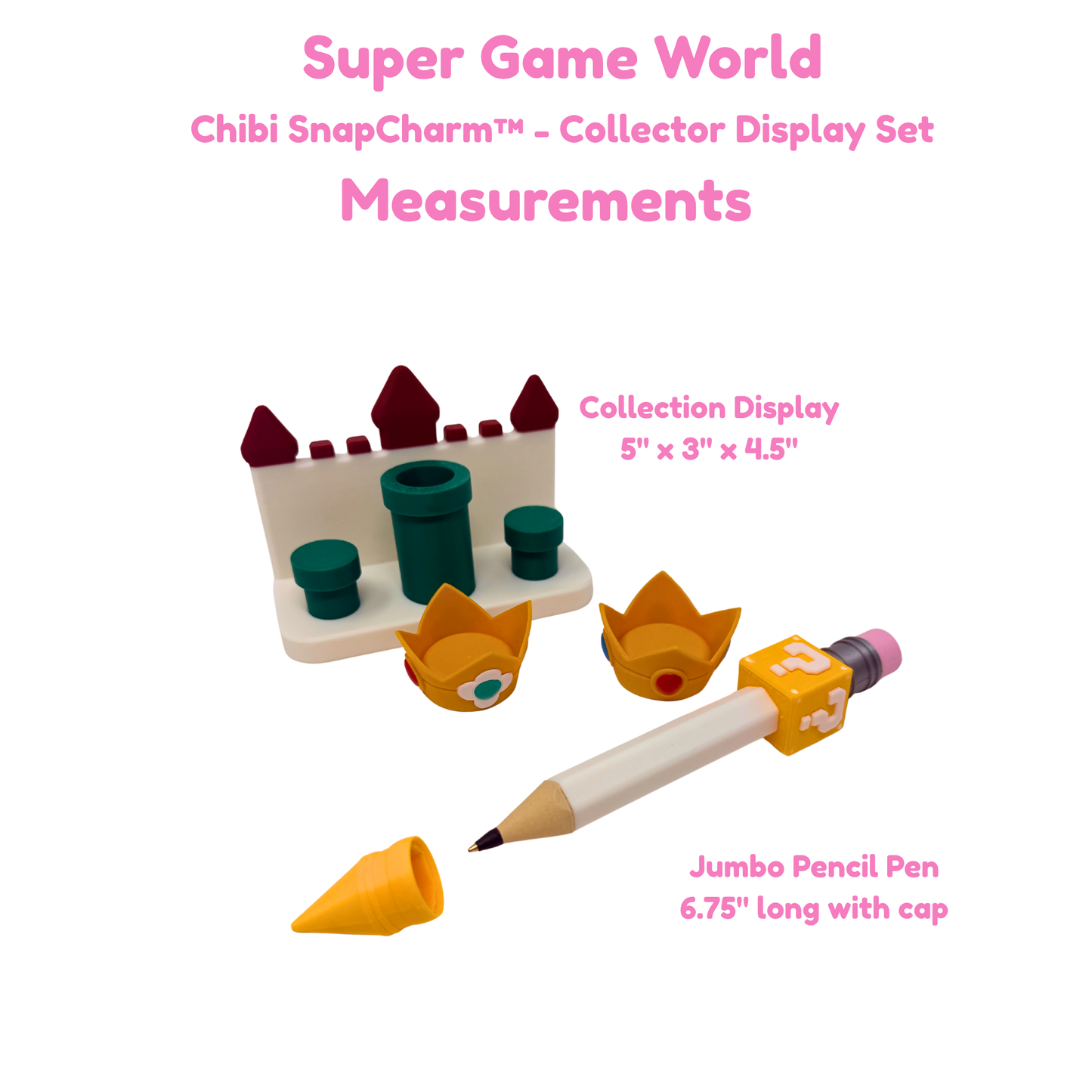 Super Game World Princess Castle Duo Display Set with Jumbo Pencil Pen