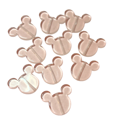 Mouse Head Flat Base Beads – 33 × 39mm (10-Piece Set)